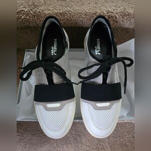 Vaneli Women's Silver and Black Onella Sneakers, Size 8.5 N